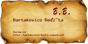 Bartakovics Beáta névjegykártya